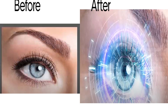 Create a futuristic eye Before