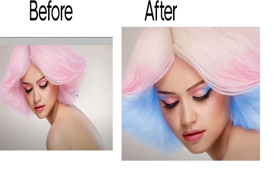 Color hair with layers Before