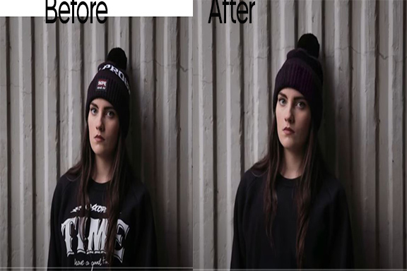 Remove logo in clothing Before